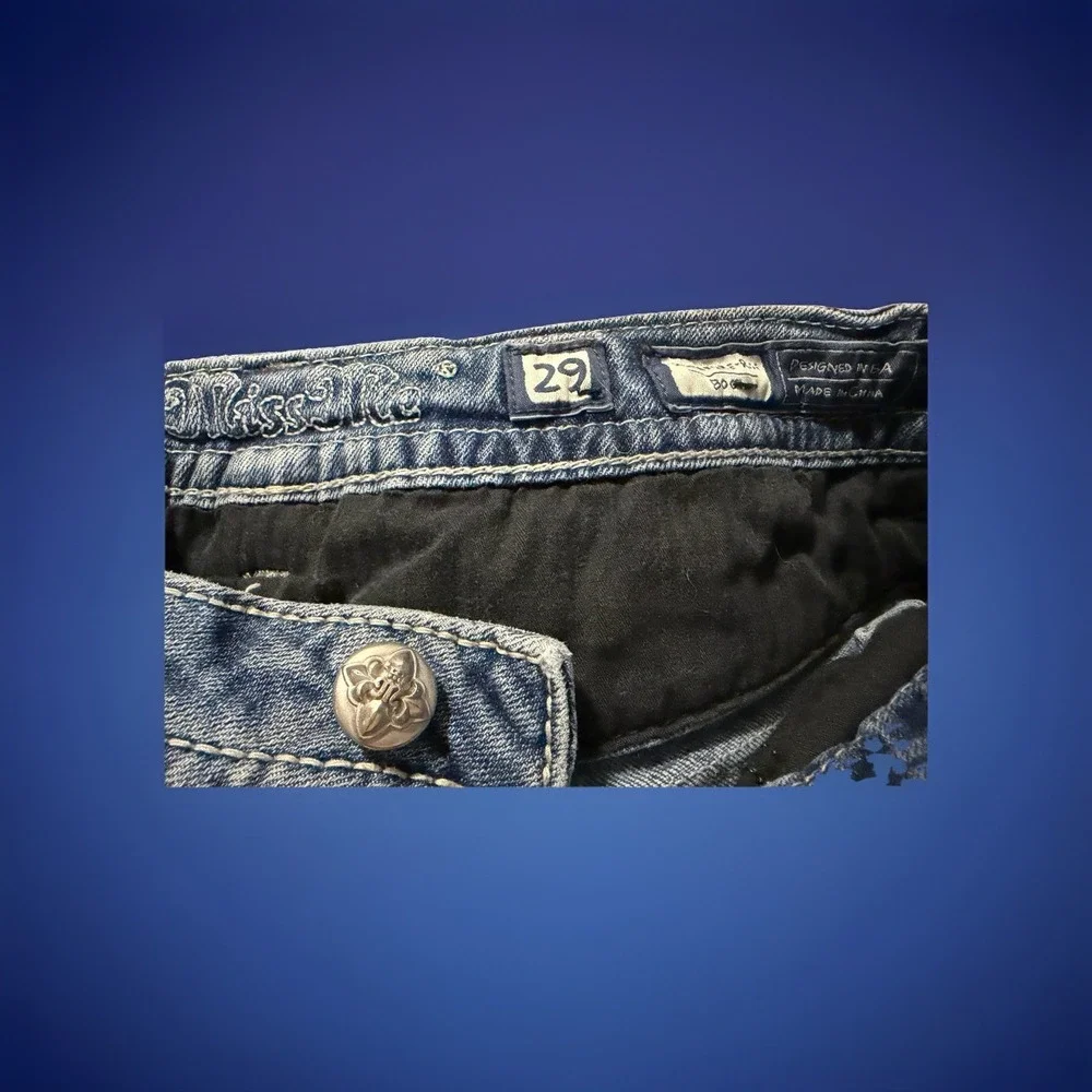 Miss Me Jeans Womens 29 Bootcut Flare Leopard Sequin Embellished Medium Wash